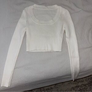 Basic White - Cropped Sweater Top
